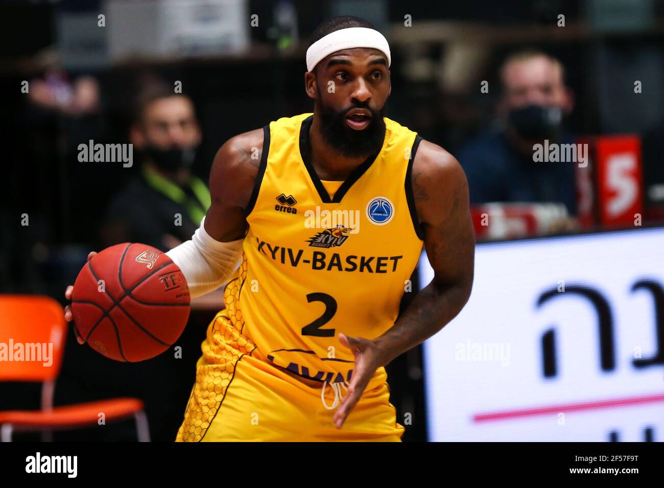 DEN BOSCH, NETHERLANDS - MARCH 24: Bruce Anthony Massey JR of BC Kyiv Basket  during the Fiba Europe Cup game between Ironi Ness Ziona and BC Kyiv Basket  at Maaspoort on March