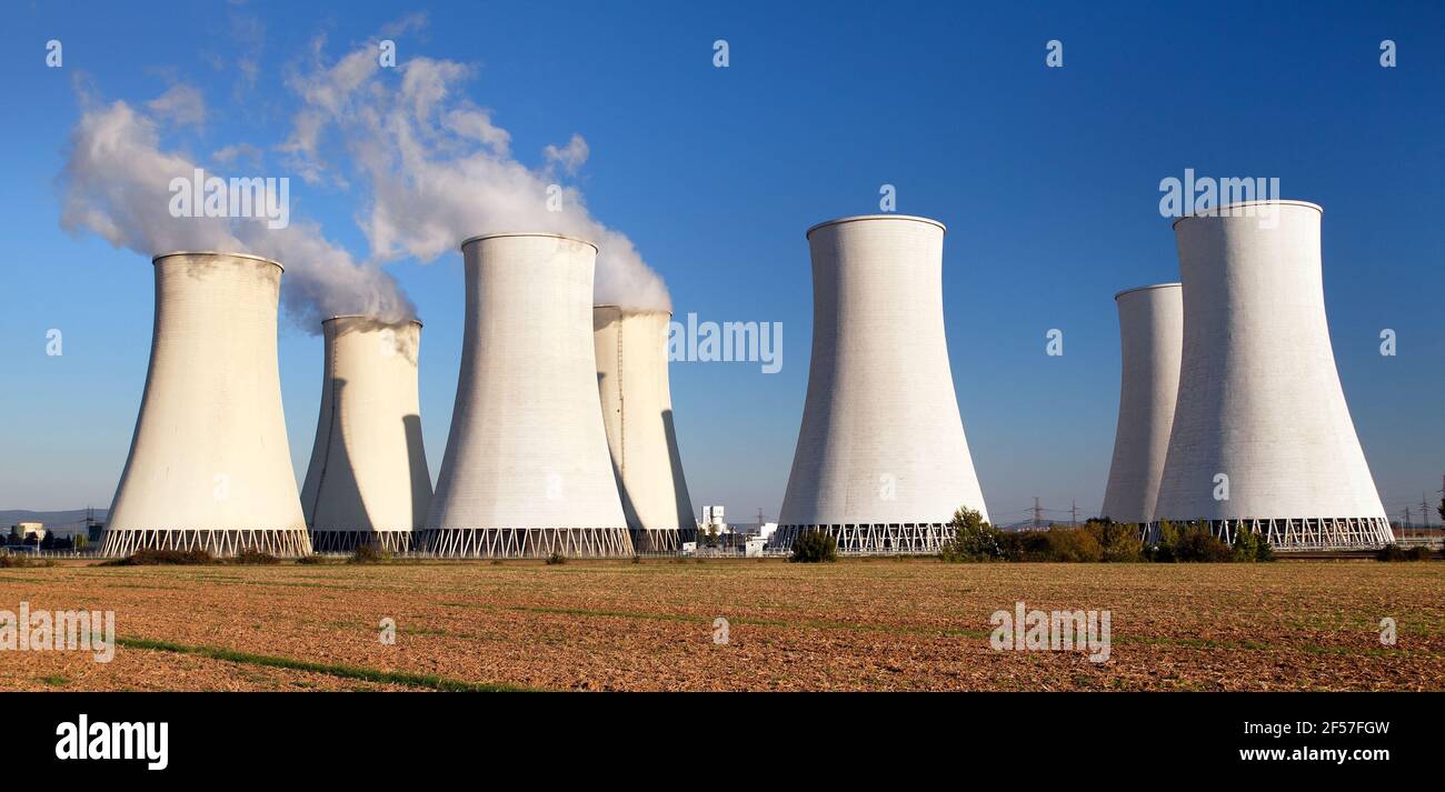 Cooling tower of Nuclear power plant Jaslovske Bohunice - Slovakia Stock Photo