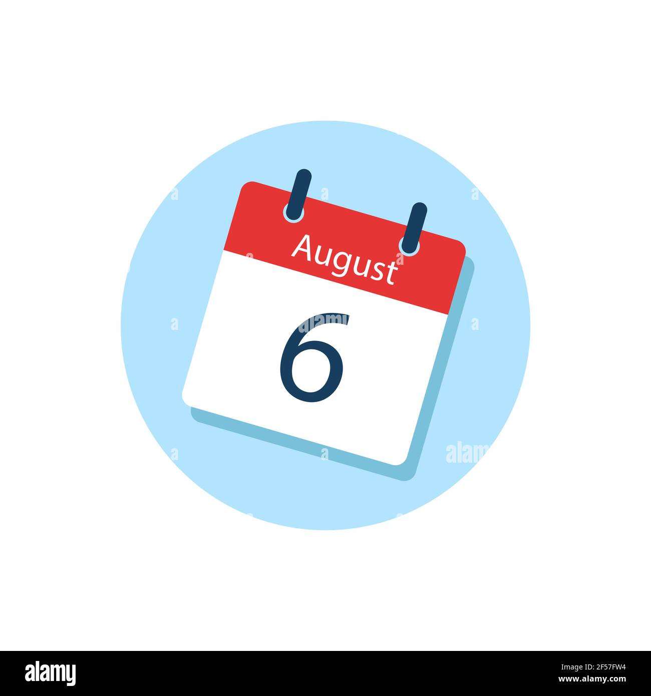 White daily calendar Icon August in a Flat Design style. Easy to edit Isolated vector Illustration. Stock Vector