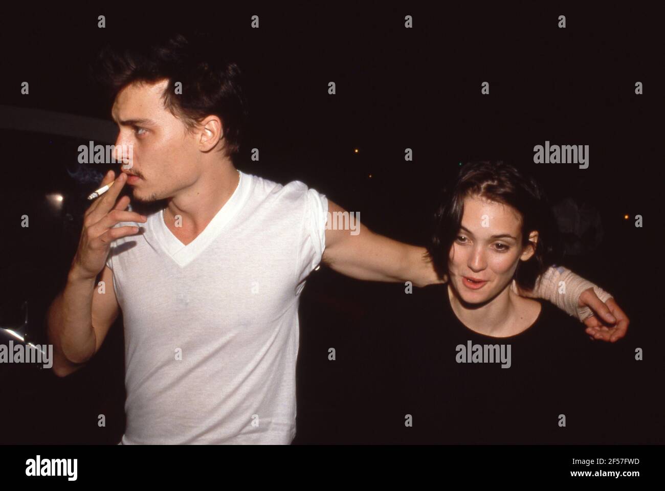 Johnny Depp and Winona Ryder at the Herb Ritts Birthday Party 1990