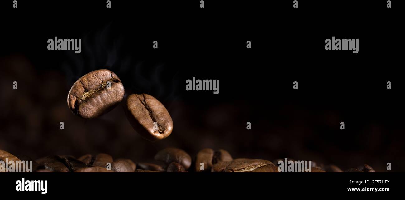 Close-up shot of roasted coffee beans Stock Photo