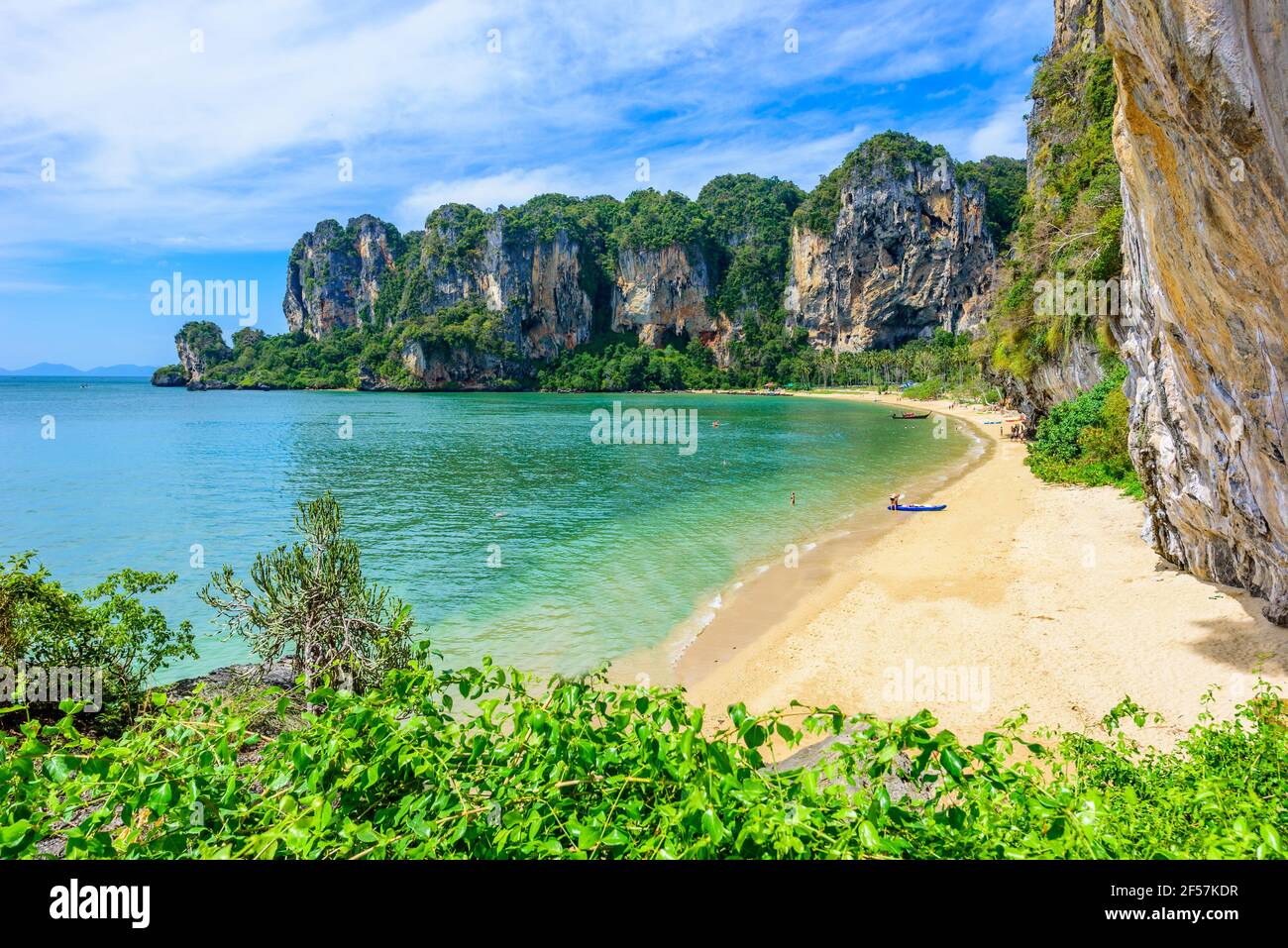 Tonsai beach - about 5 minutes walk from Railay Beach - at Ao Nang -  paradise coast scenery in Krabi province, Thailand - Tropical travel  destination Stock Photo - Alamy