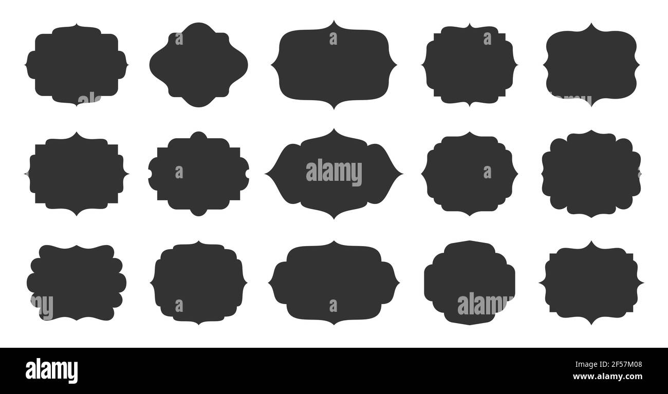 Black retro labels set. Different ornamental border ...