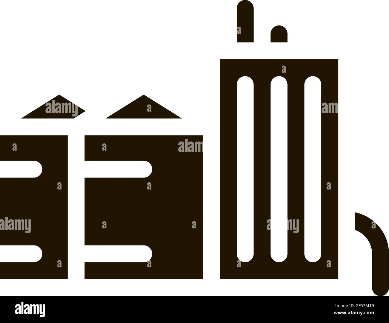 heaters with residential buildings icon Vector Glyph Illustration Stock ...