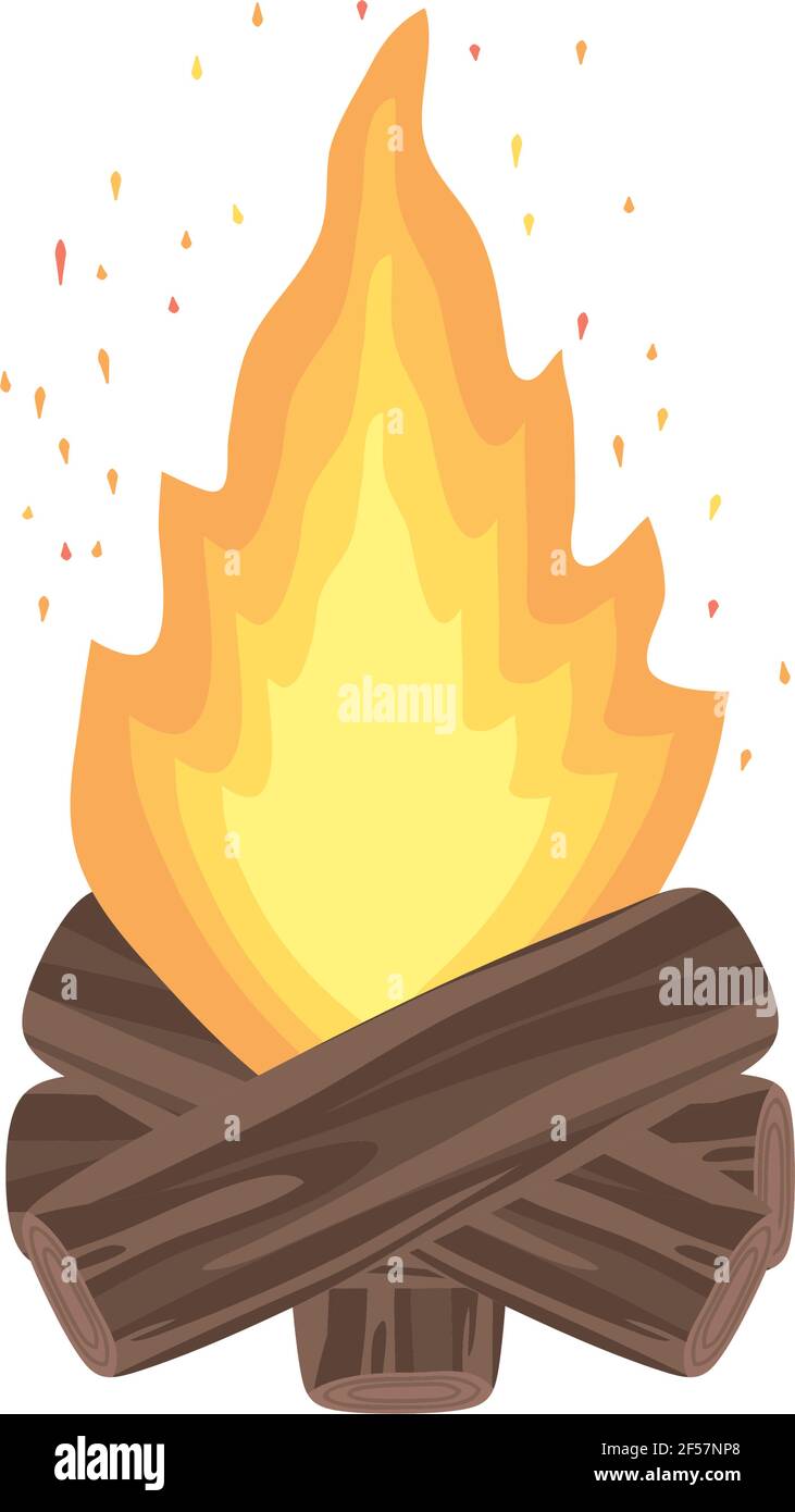 blazing bonfire on white background Stock Vector Image & Art - Alamy