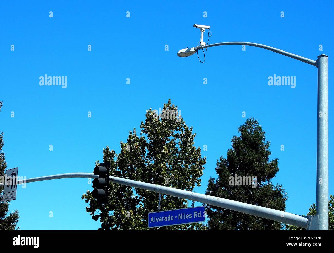 Alvarado Niles street sign in Union City California Stock Photo