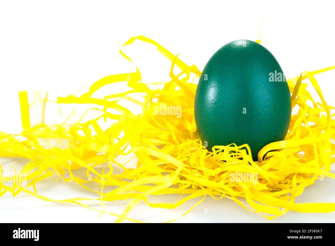 Green colored egg Stock Photo