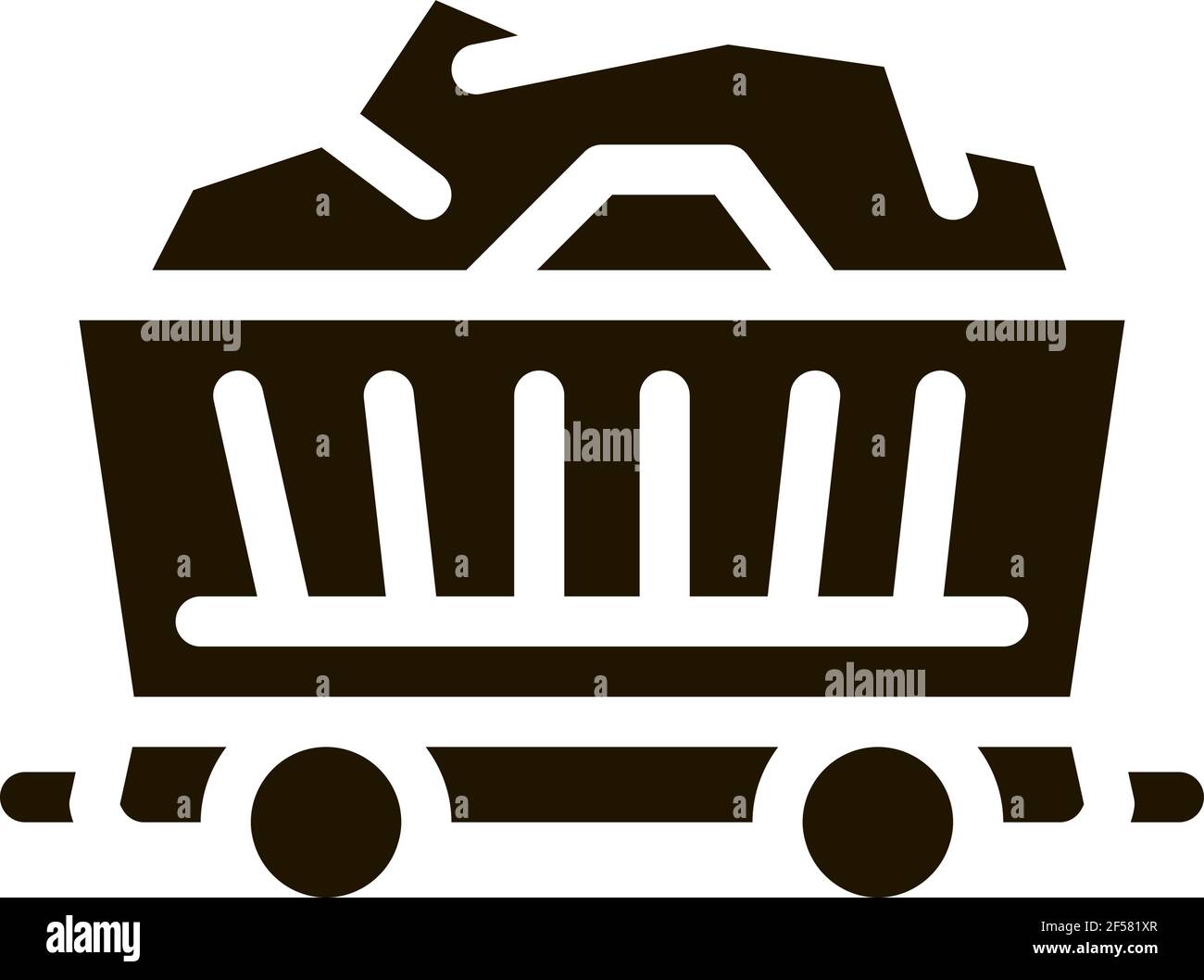 coal cart icon Vector Glyph Illustration Stock Vector Image & Art - Alamy