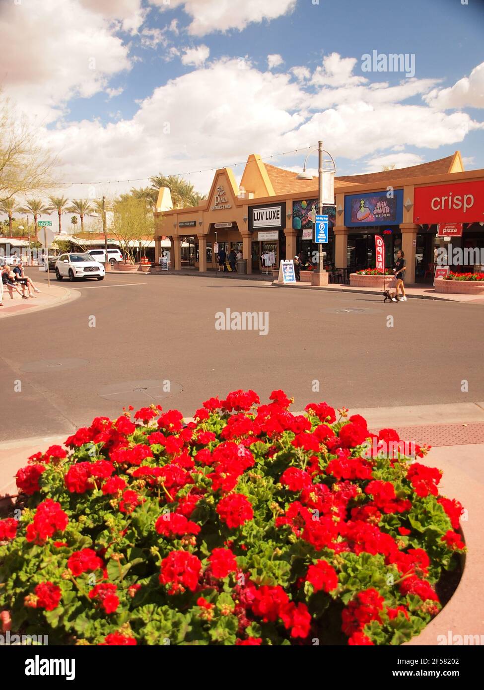 Assorted images of the downtown Scottsdale, Arizona district known as Old Town Scottsdale