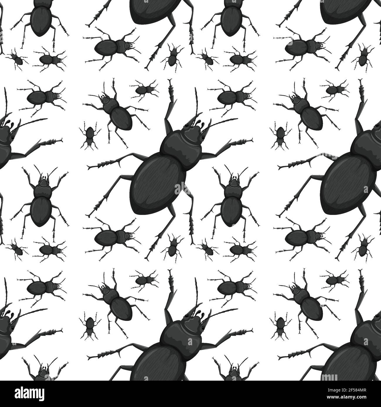 Beetle insect seamless background illustration Stock Vector Image & Art ...