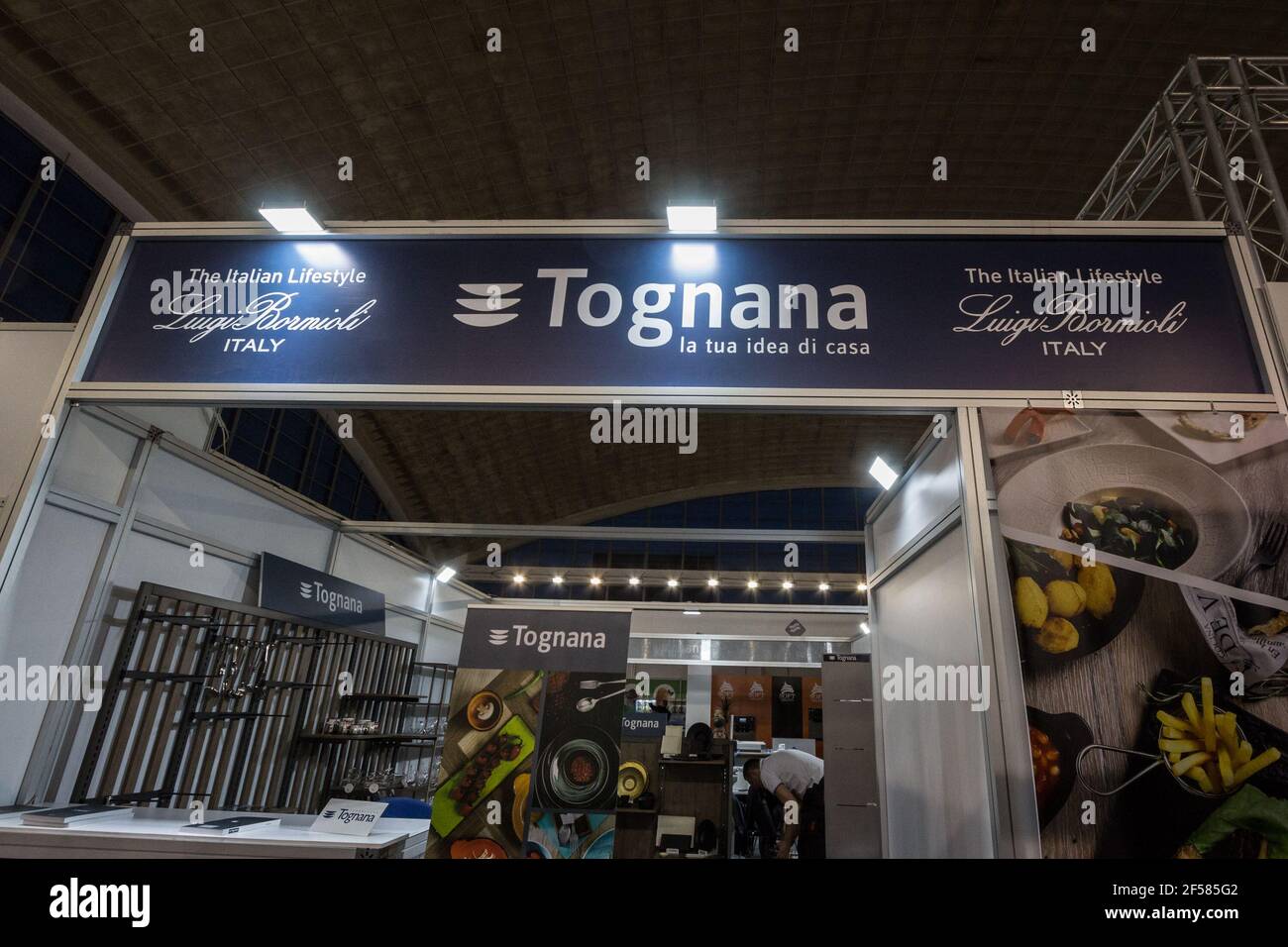BELGRADE, SERBIA - FEBRUARY 24, 2019: Tognana logo in fornt of their local retailer in Belgrade. Tognana is an italian designer and tableware manufact Stock Photo