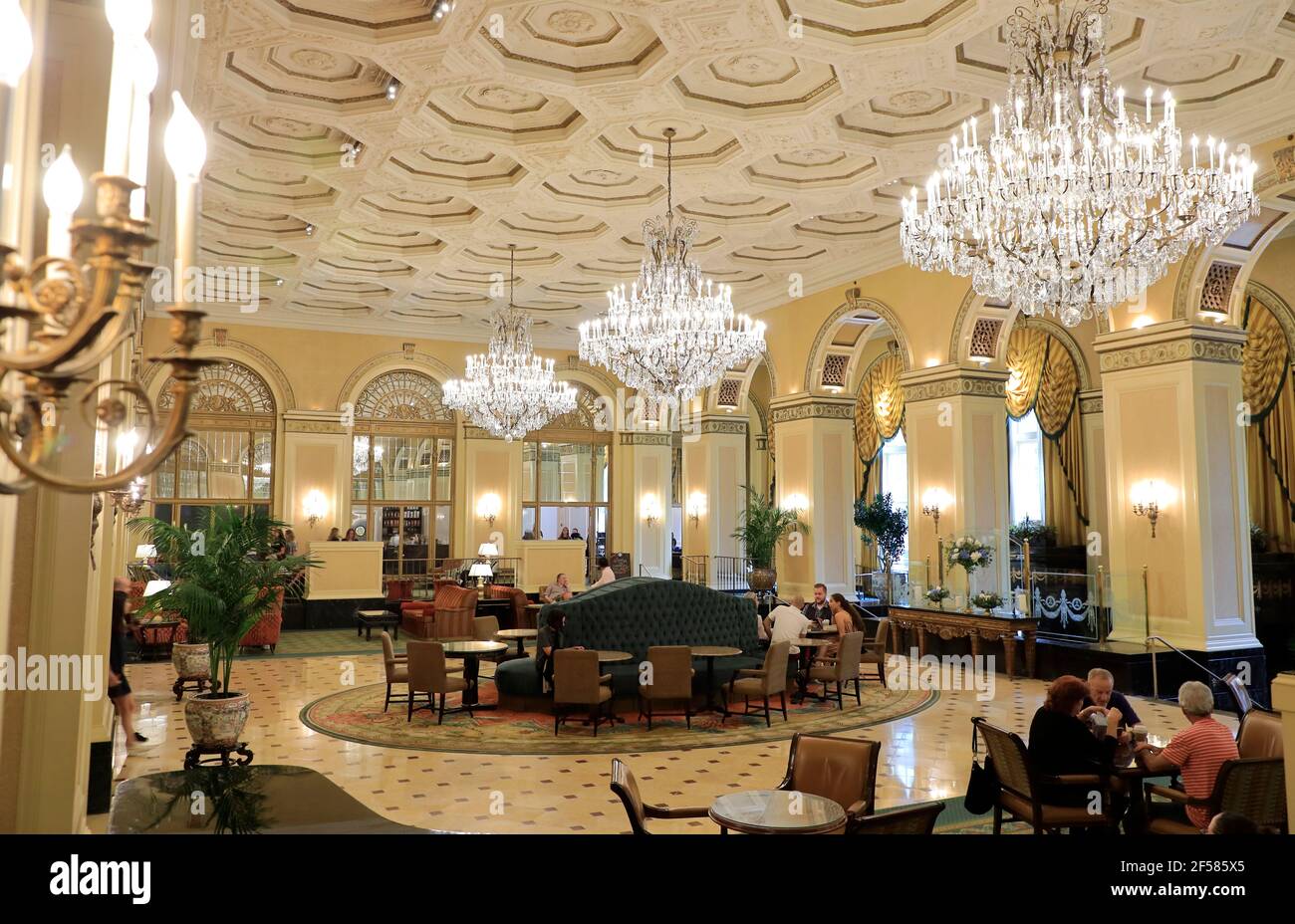 The lobby of historic Omni William Penn Hotel in Downtown Pittsburgh