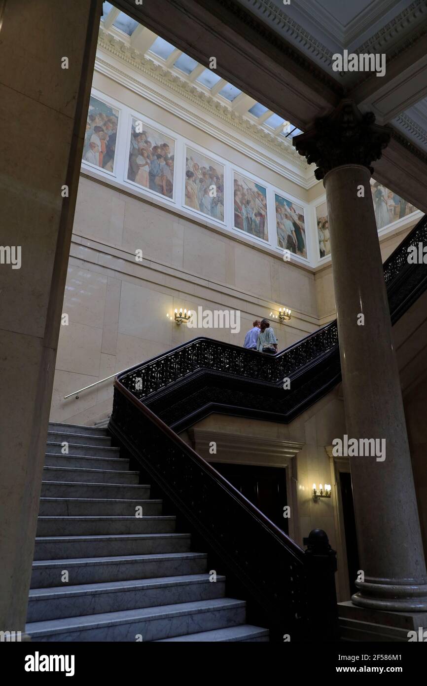 The Grand Staircase decorated with American artist John White Alexander