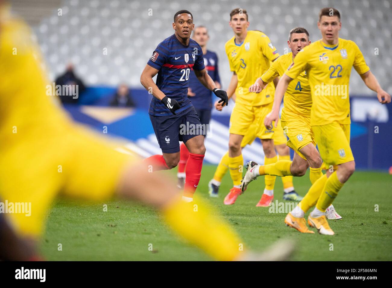 Anthony Martial of France in action during the FIFA World Cup 2022 Qatar qualifying match between France and Ukraine on March 24, 2021 in Paris, France. Photo by David Niviere/ABACAPRESS.COM Stock Photo