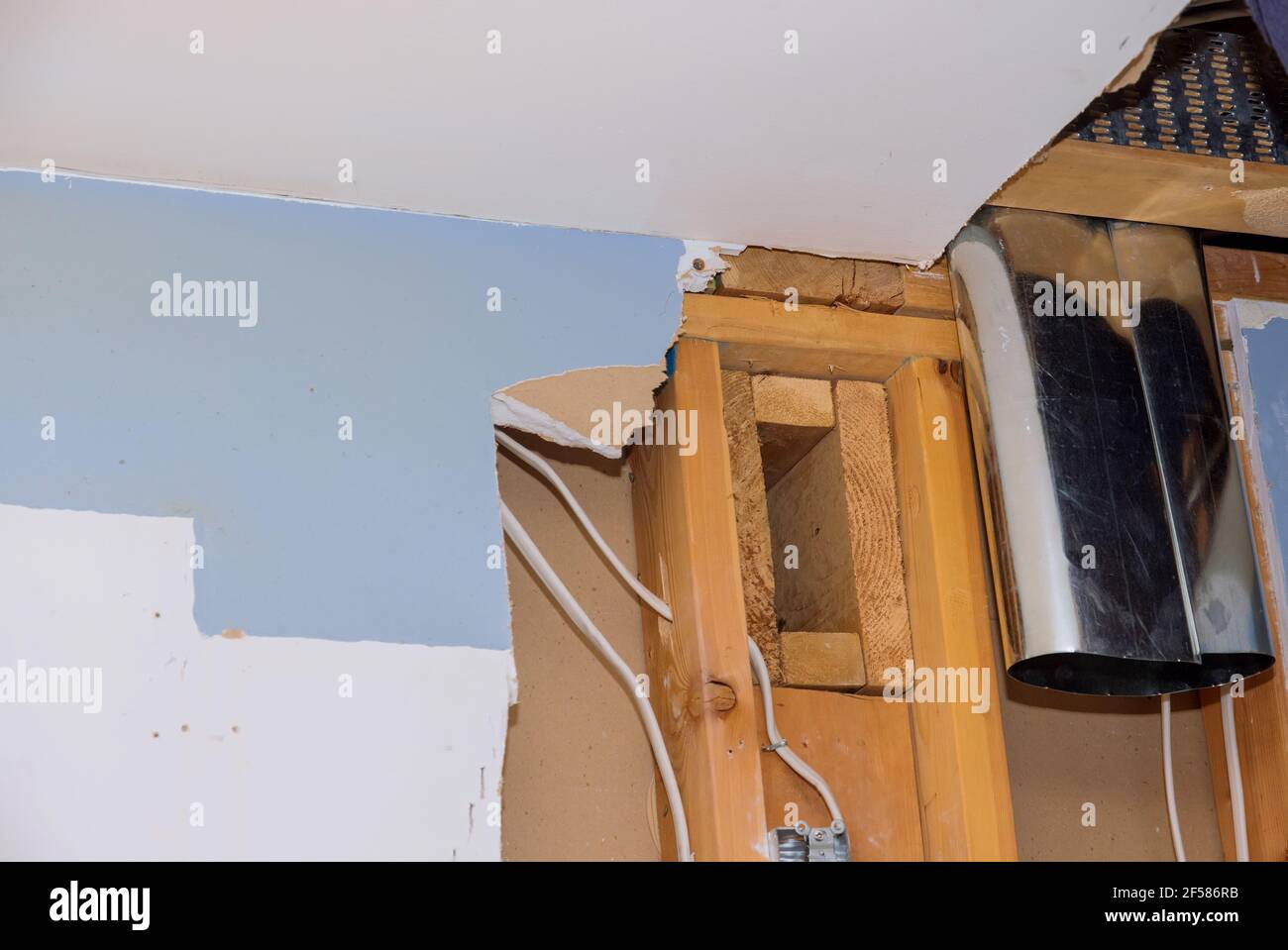 House under construction of installation of a ventilation pipe air