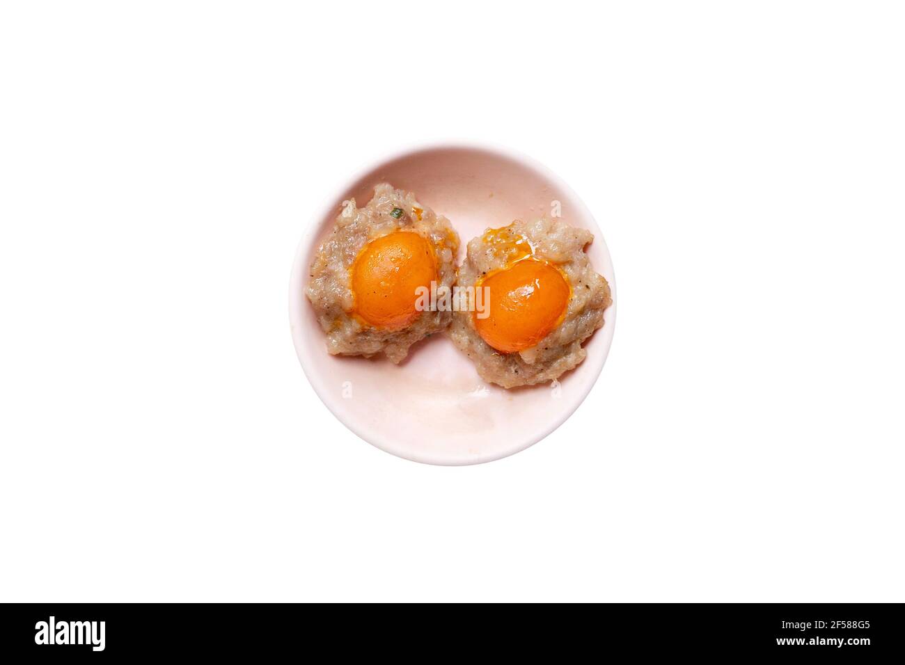 Salted egg yolk and Dim Sum. Stock Photo