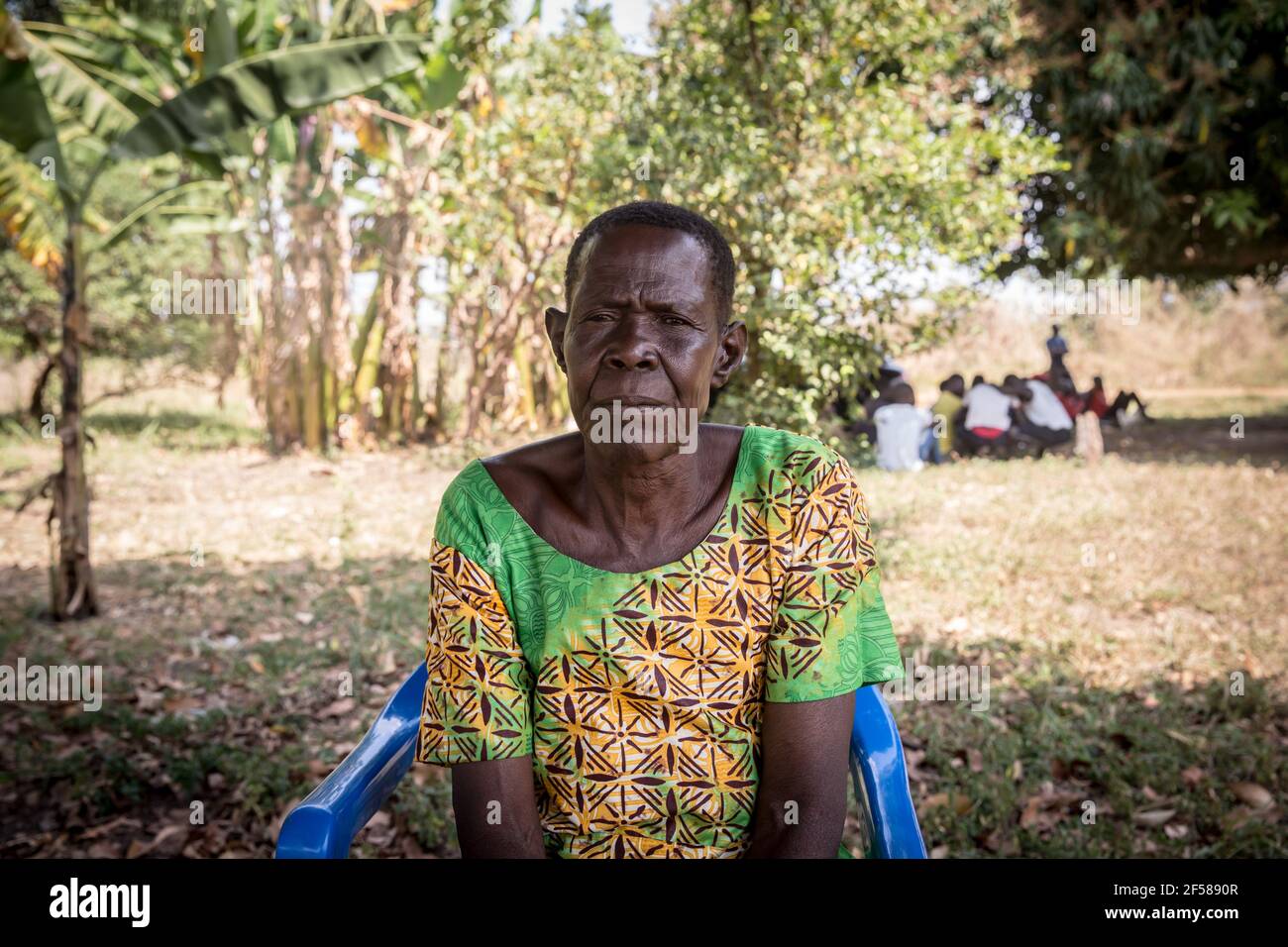 Gulu, Uganda. 5th Feb, 2021. Ladu Cecelia, an aunt who said she acted as a mother to Dominic Ongwen after his own was killed. She said she wants to visit him in Europe. Dominic Ongwen was convicted on 61 counts of war crimes and crimes against humanity on February 4, 2021. His case was controversial, as he was a former child soldier who rose the ranks of the Lord's Resistance Army to become one of its top commanders. Credit: Sally Hayden/SOPA Images/ZUMA Wire/Alamy Live News Stock Photo