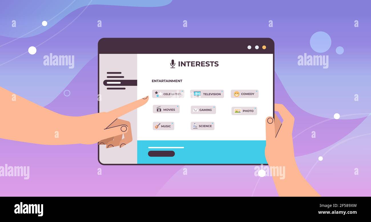 human hands choosing apps voice conversation audio social network