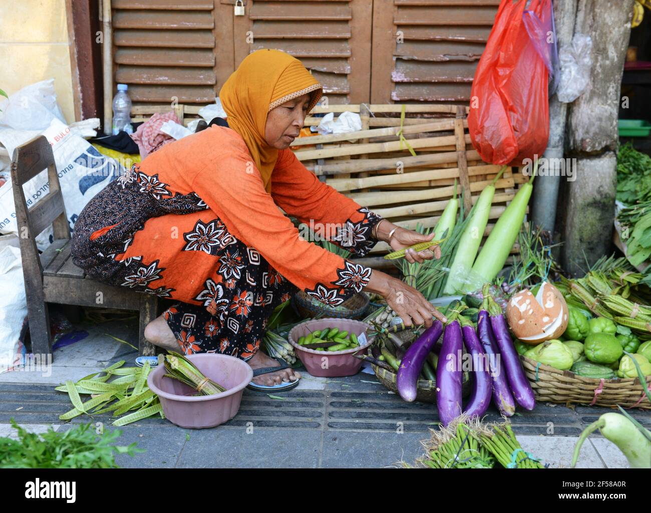 The vibrant and colorful market in Banyuwangi, East Java, Indonesia. Stock Photo