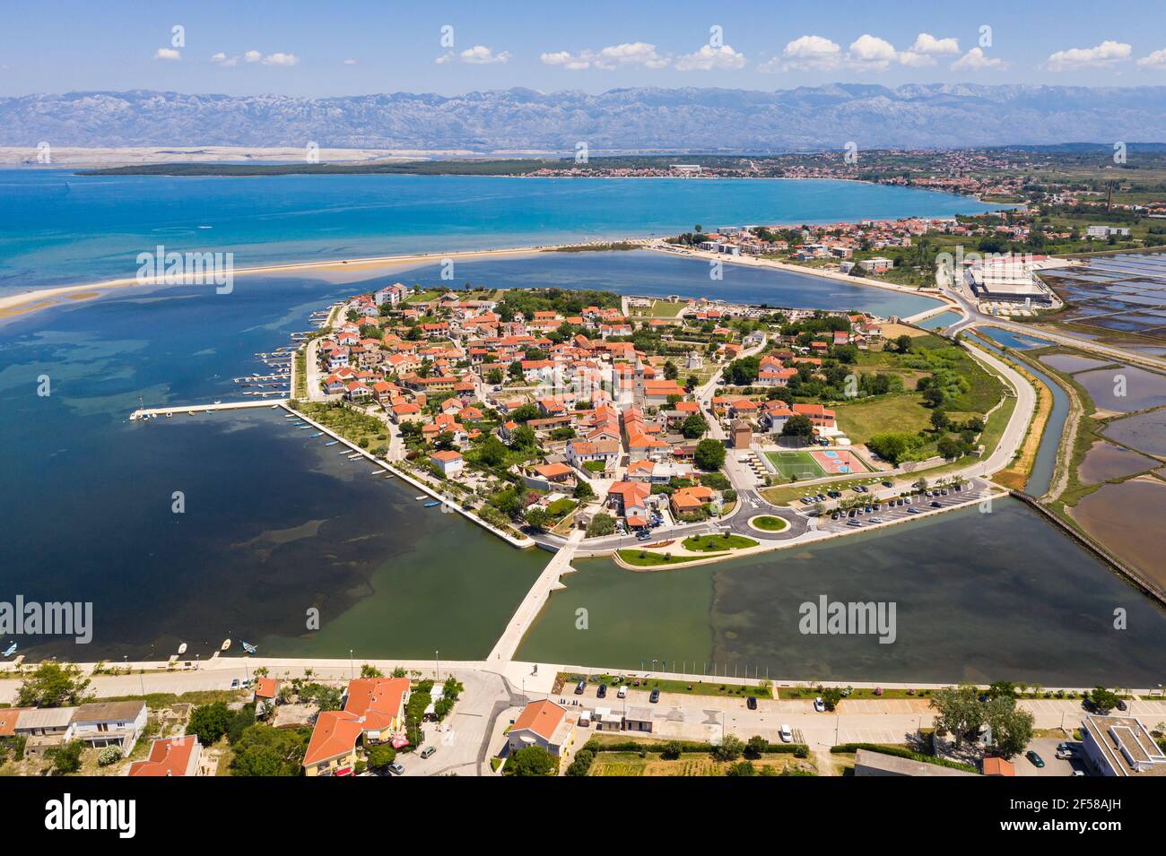 Aerial view of the famous Nin medieval old town near Zadar in Croatia Stock  Photo - Alamy
