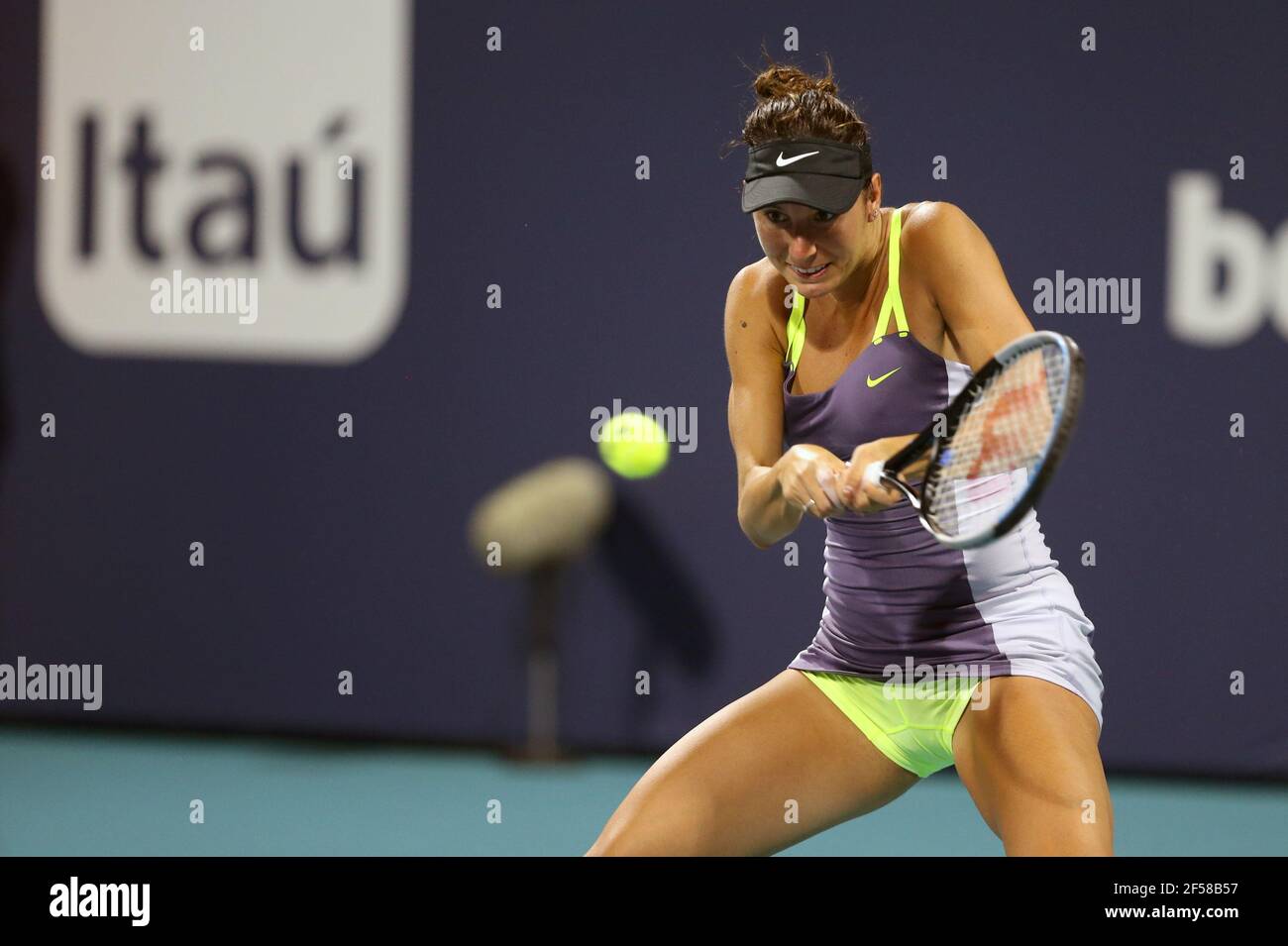 MIAMI GARDENS, FL - MARCH 24: Oceane Dodin seen playing on day 3 of the Miami Open on March 24, 2021 at Hard Rock Stadium in Miami Gardens, Florida People: Oceane Dodin Credit: Storms Media Group/Alamy Live News Stock Photo
