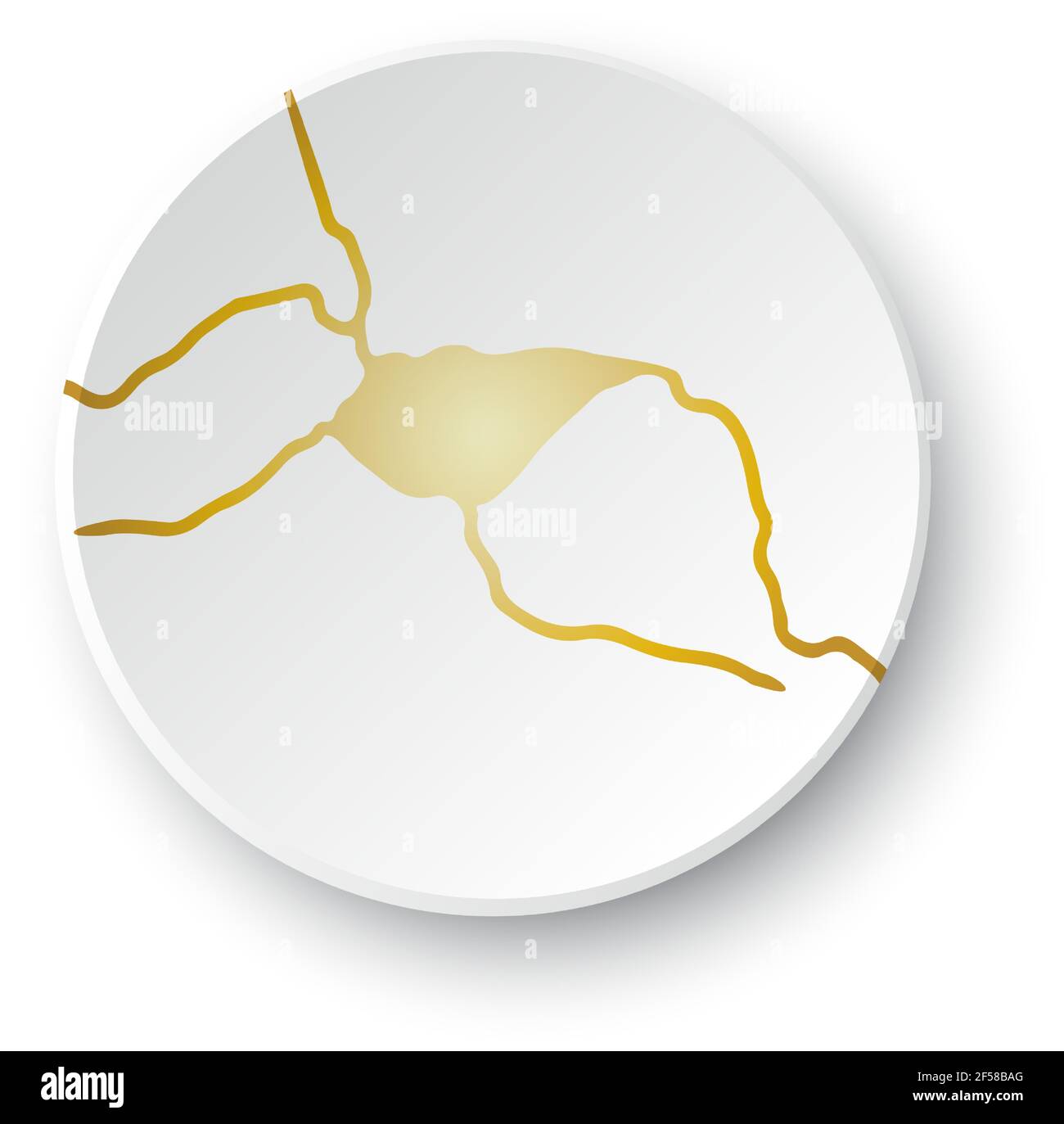 Gold Kintsugi crack. Broken and crack effect, craquelure and damaged texture. Vector illustrations can be used for kintsugi decorations, wall arts Stock Vector
