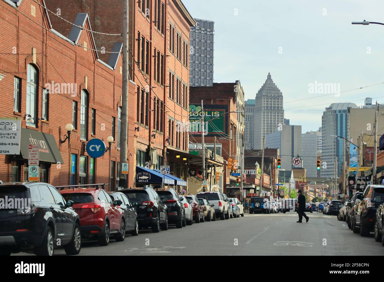 Penn Avenue in Strip District.Pittsburgh.Pennsylvania.USA Stock Photo