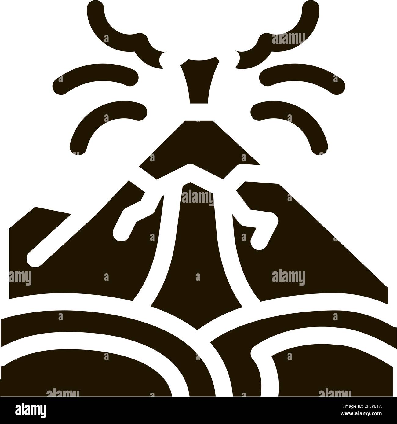 ertnquake mountains icon Vector Glyph Illustration Stock Vector