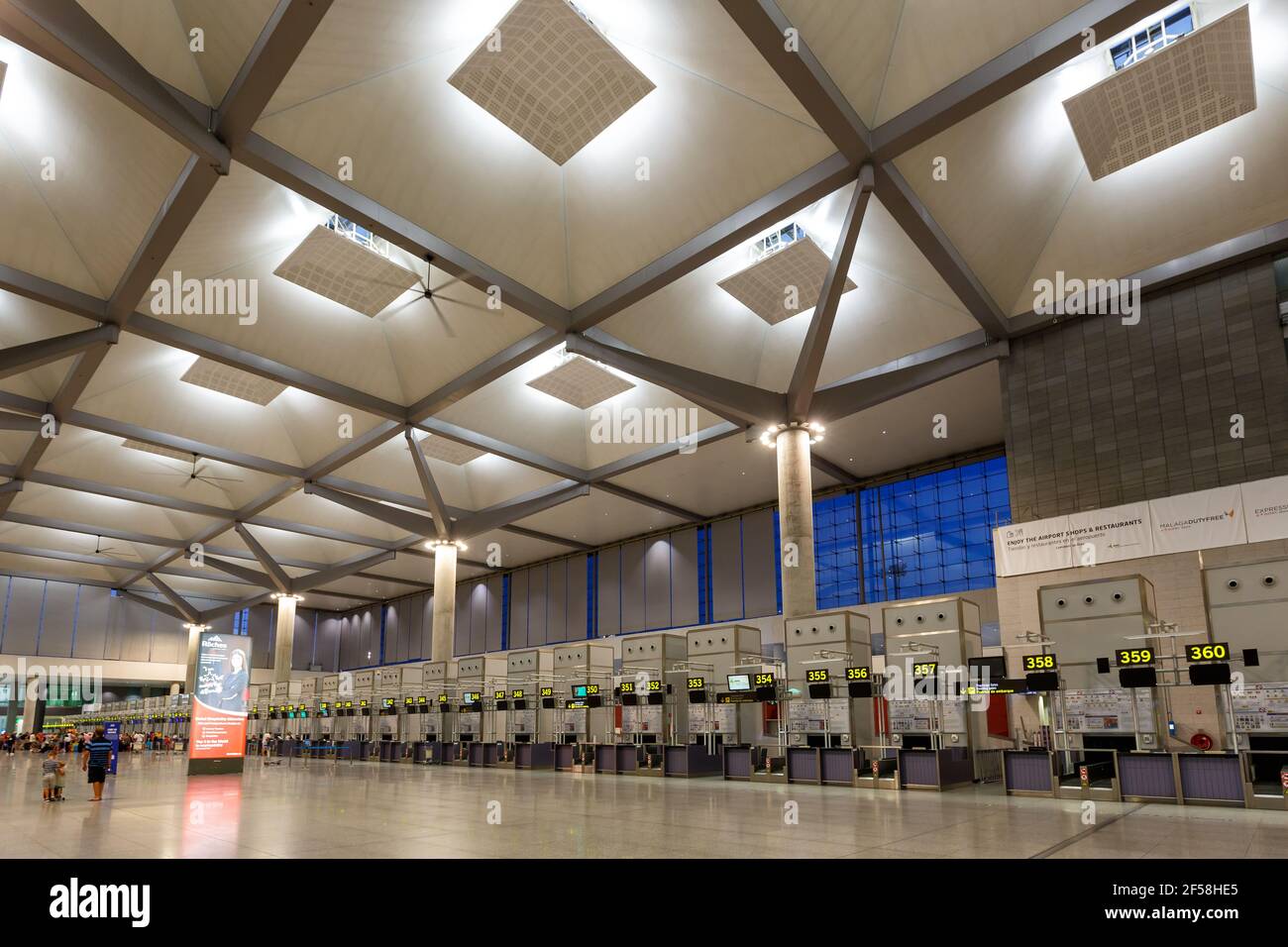 Malaga, Spain - July 28, 2018: Terminal 3 at Malaga airport in Spain. Stock Photo