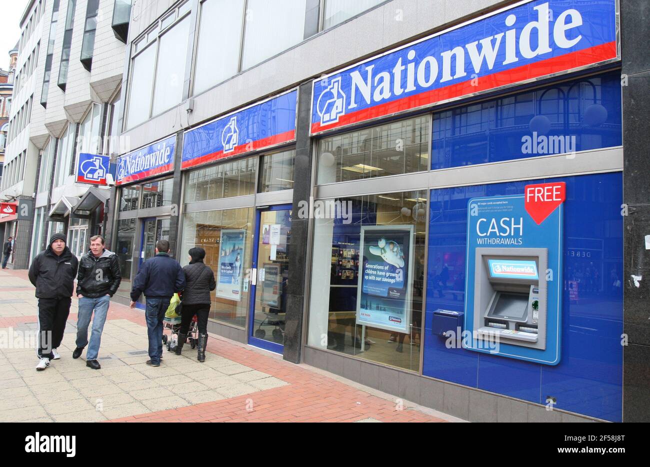 File photo dated 05/01/13 of a branch of Nationwide Building Society in Belfast. Nationwide Building Society as unveiled plans to allow 13,000 employees to choose where they work and revealed three small offices will shut amid the shift to remote working. Issue date: Thursday March 25, 2021. Stock Photo