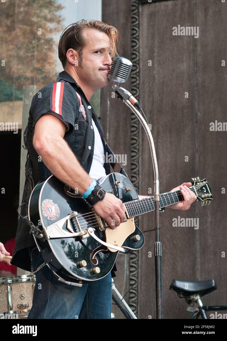 Golo Sturm (Boppin'B) performing at the Larmer Tree festival, UK, July, 17, 2011. Stock Photo