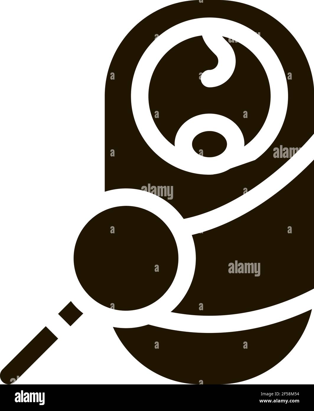 study examining newborn baby icon Vector Glyph Illustration Stock ...