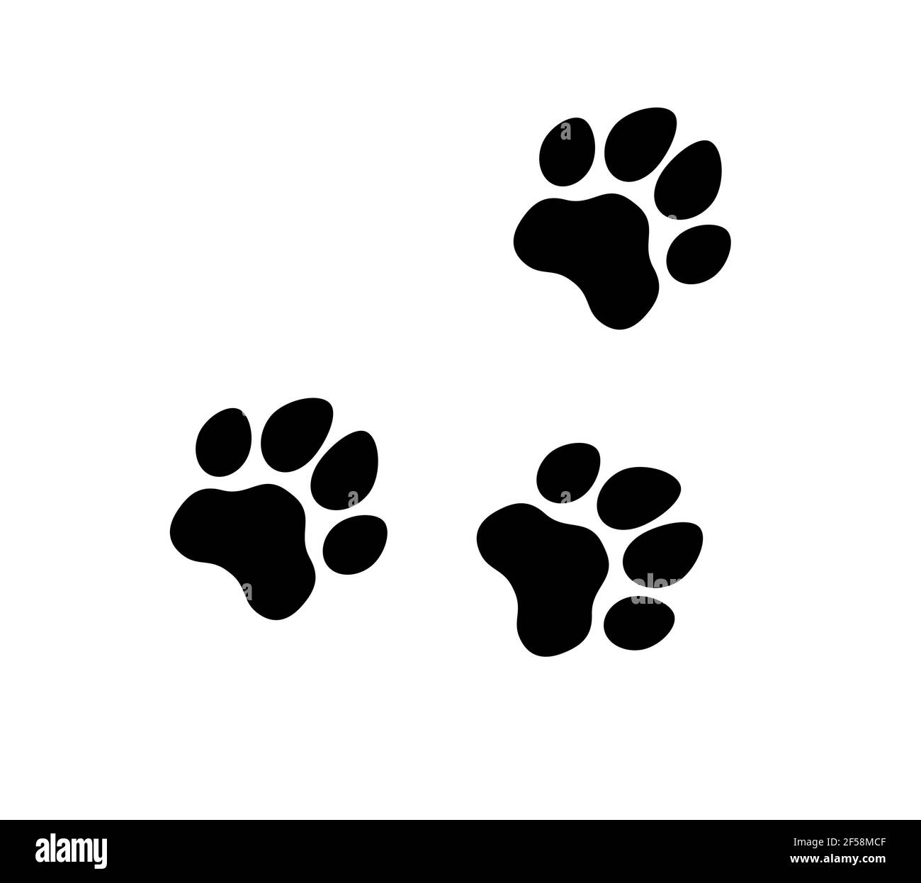 Dog Puppy Cat Paw Silhouette. Icons set Stock Vector Image & Art - Alamy