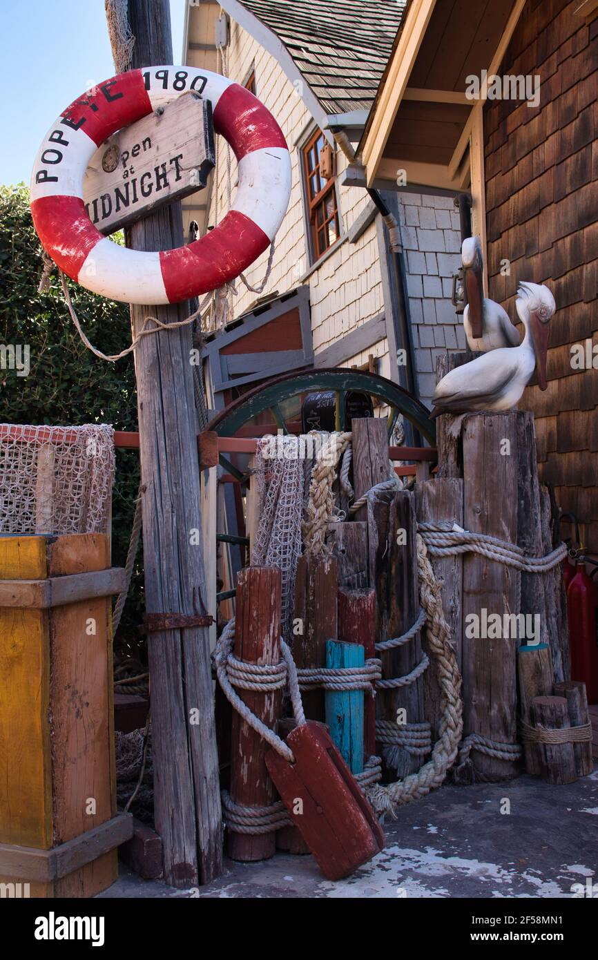 Decorations in Popeye Village, the set for the movie Popeye in Malta