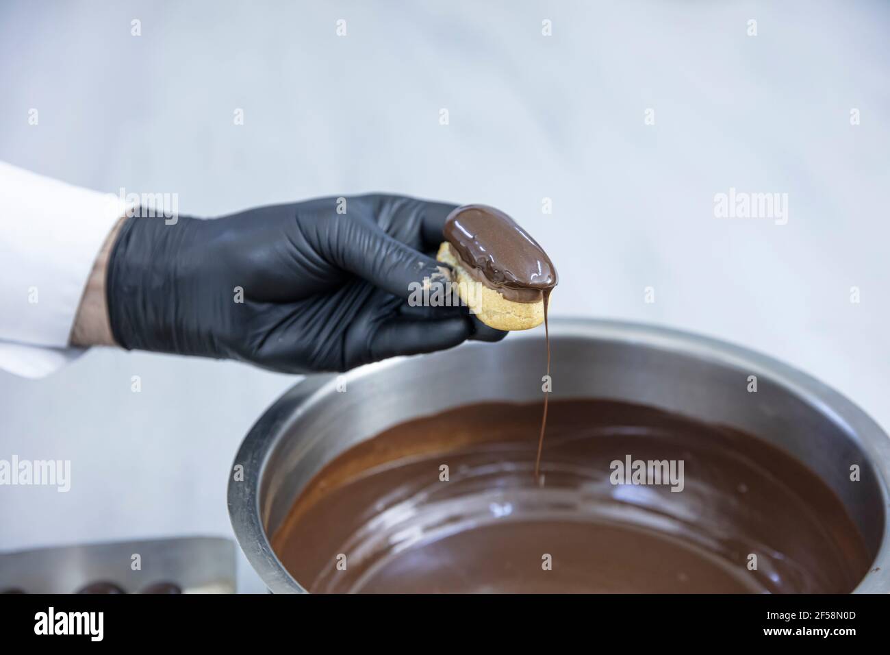 Making chef eclairs in the kitchen. Eclairs Pasta Turkish delicious ...