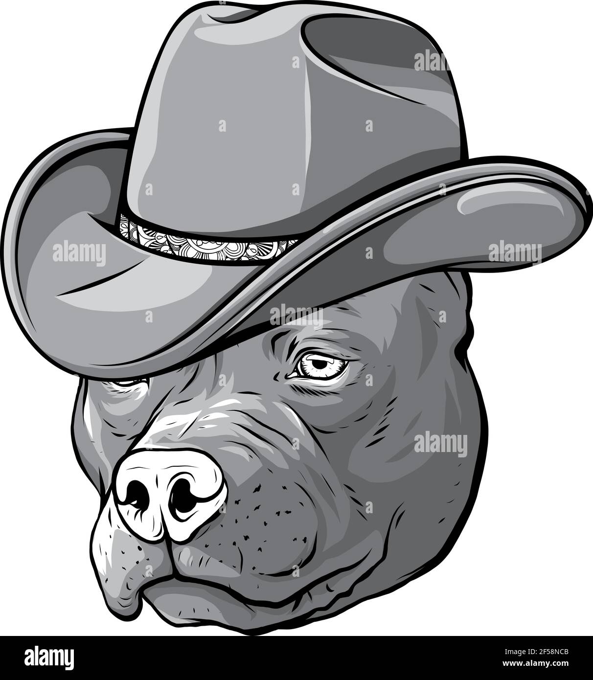 design of gangster pitbull with fedora hat vector illustration Stock Vector