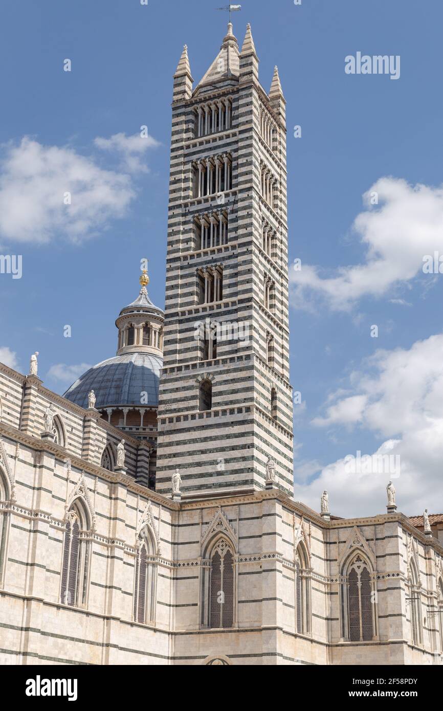 Bell Tower of the Siena Cathedral Tuscany, Italy, Europe Stock Photo