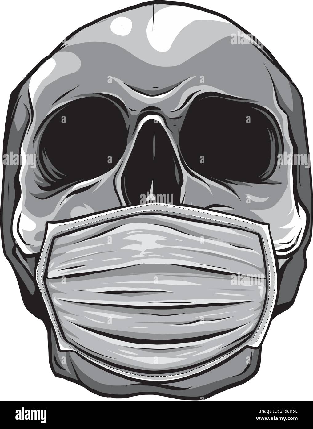 design of Skull face in medical face mask. vector Stock Vector Image & Art  - Alamy