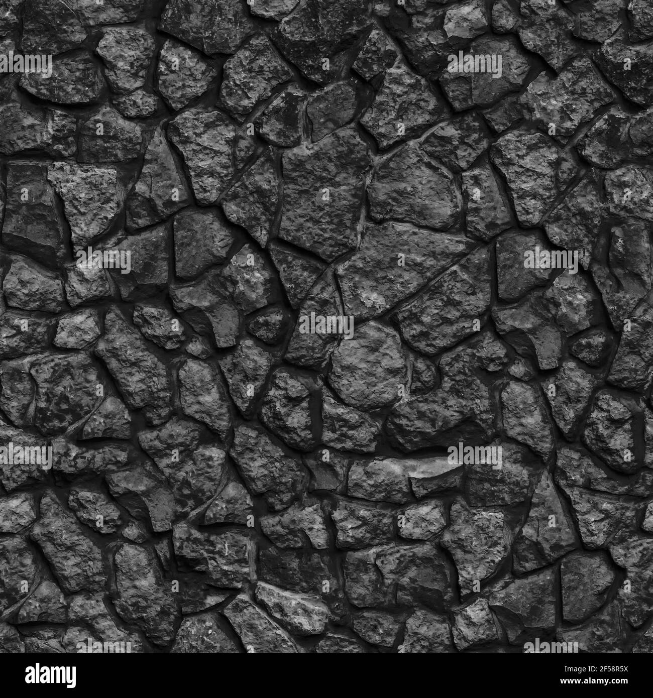 Seamless texture Stone Grey Slate cut. Tiling clean for background pattern. Rectangle mosaic tiles wall high resolution. Old or artificially aged in p Stock Photo