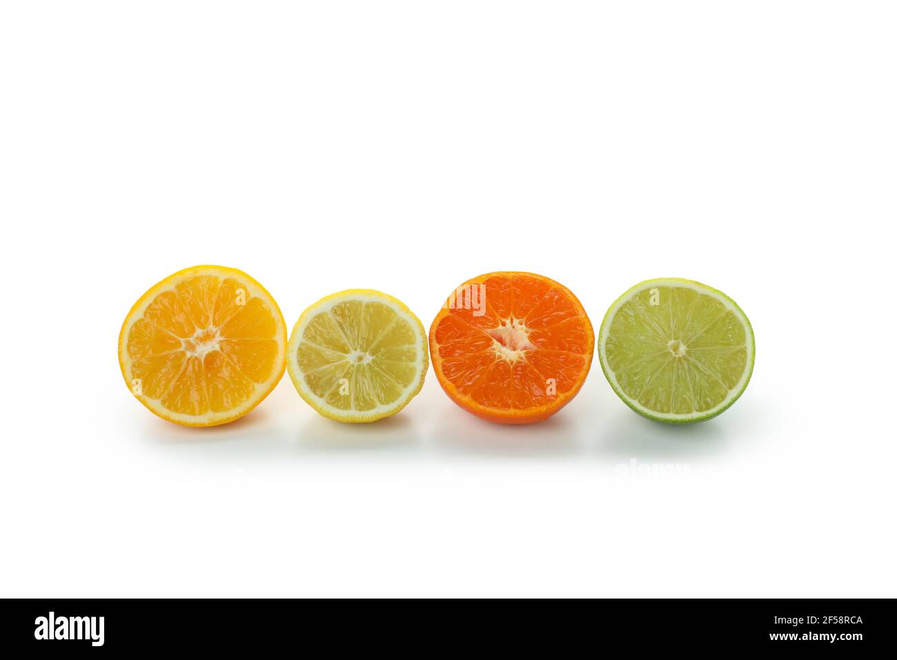 Fresh ripe grapefruits isolated on white background Stock Photo