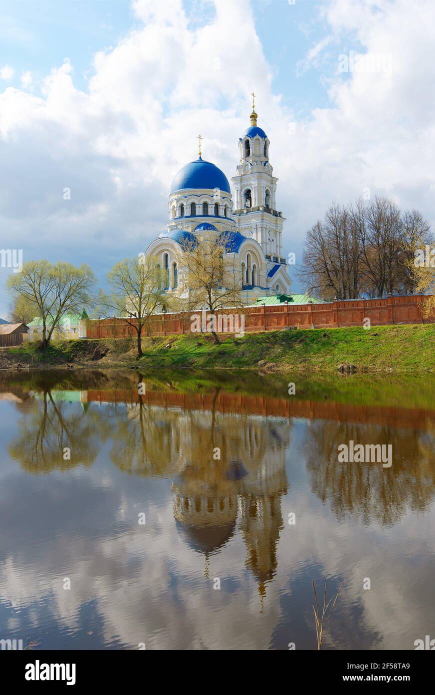 Kaluga, Russia. Uspensky monastery of Tikhonov Pustin, Kaluga. Cathedral Of The Transfiguration Stock Photo