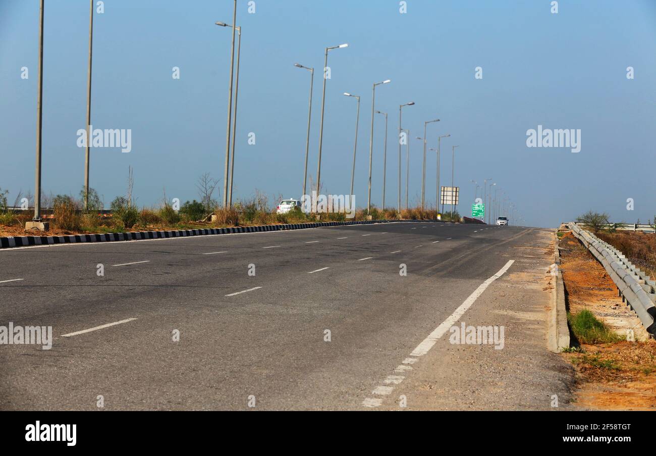 Highway Road, Haryana, India Stock Photo