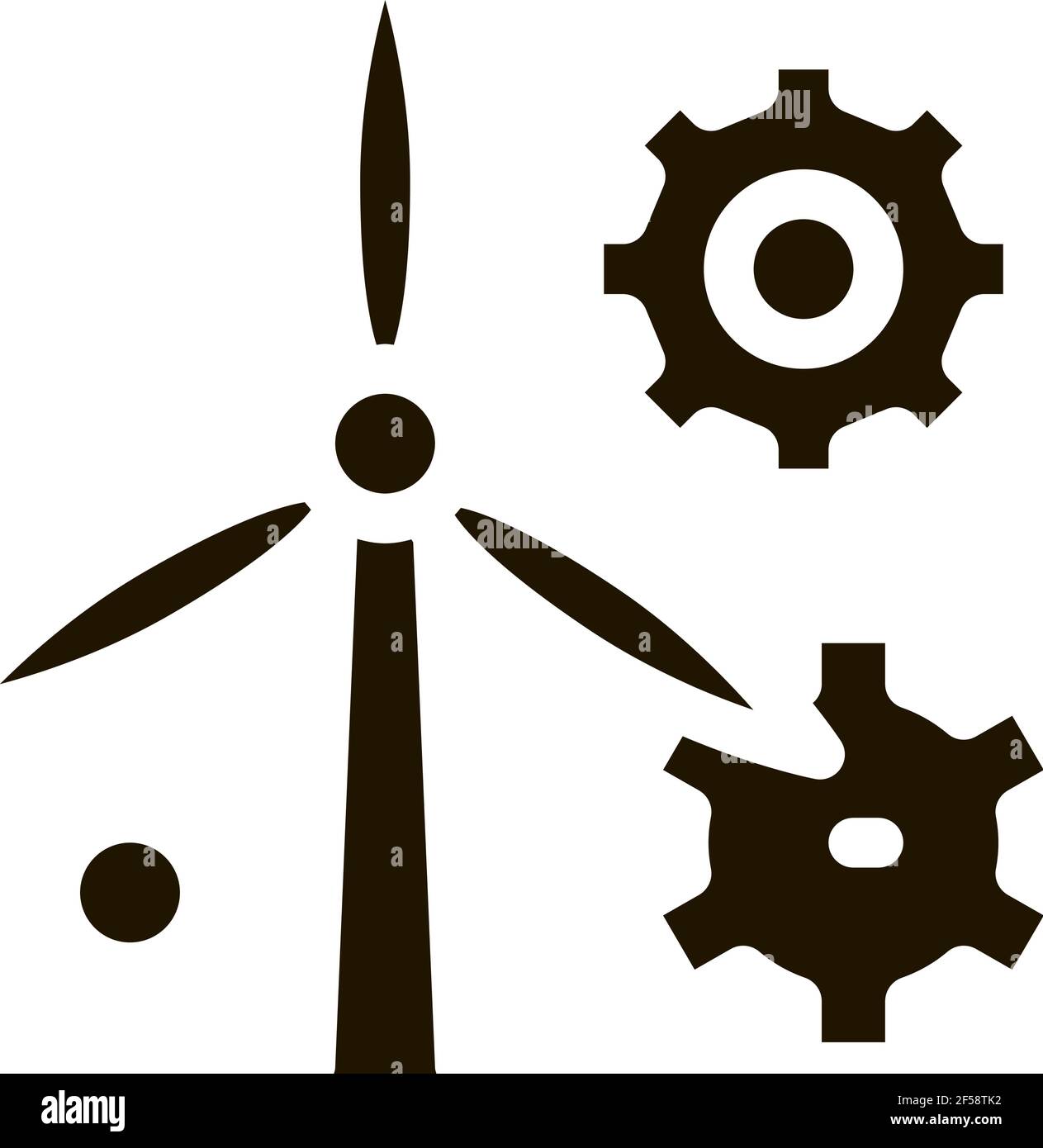 windmill settings icon Vector Glyph Illustration Stock Vector