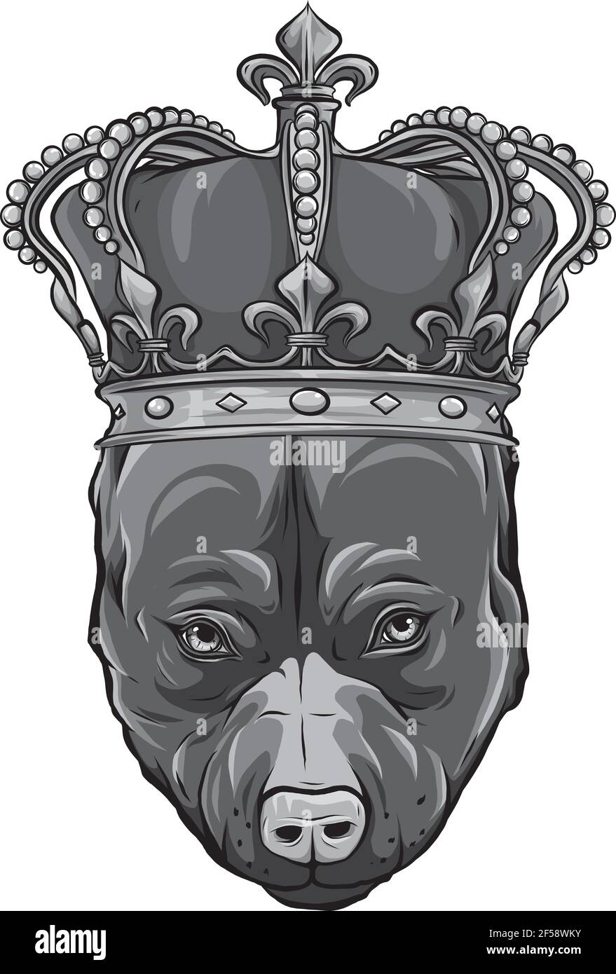 design of King Dog vector illustration on white background Stock Vector