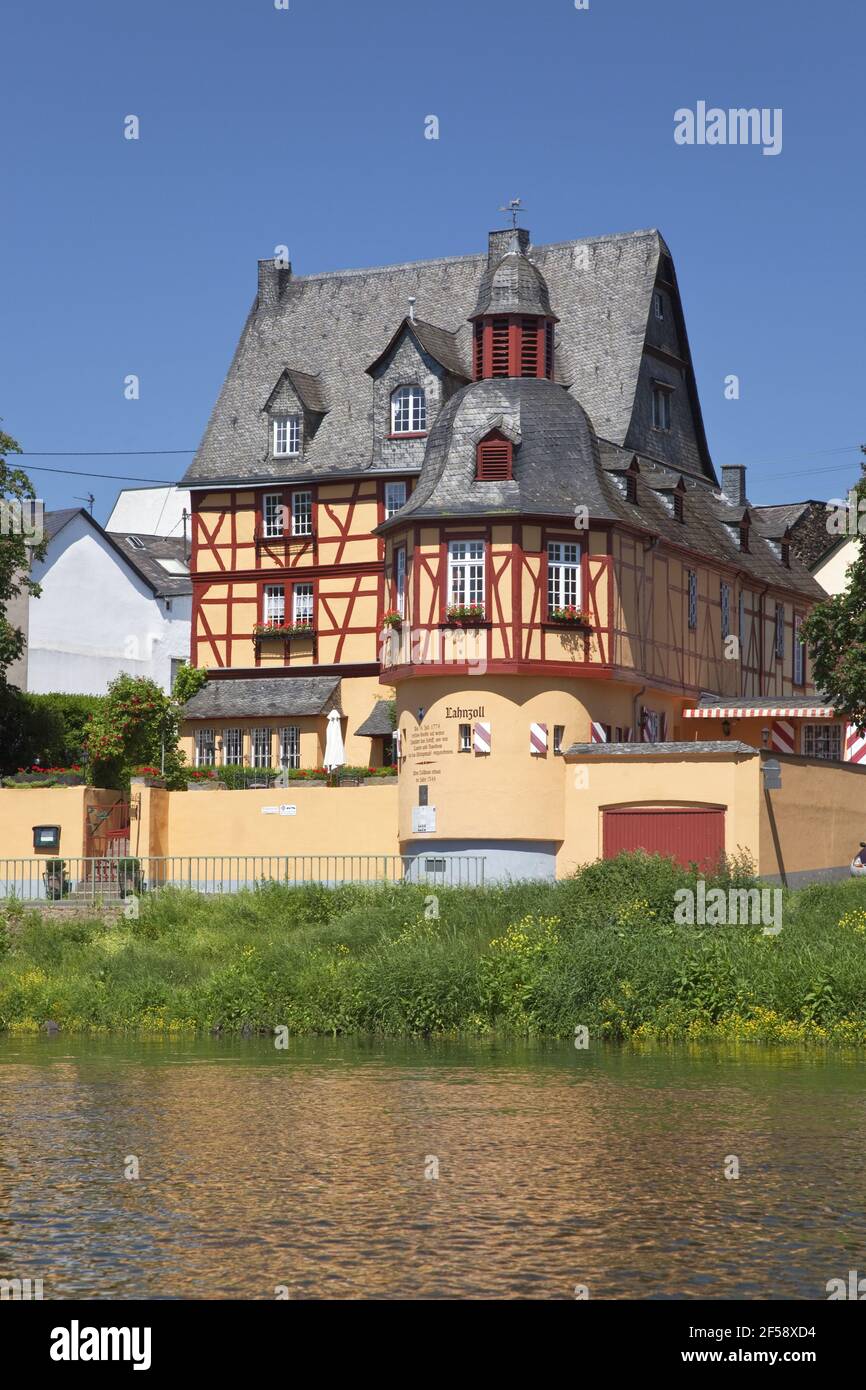 geography / travel, Germany, Rhineland-Palatinate, Lahnstein, inn at the Lahn in Niederlahnstein, Lahn, Additional-Rights-Clearance-Info-Not-Available Stock Photo