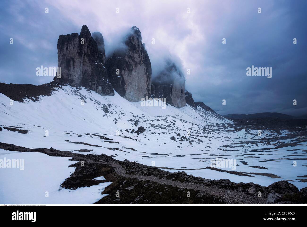 geography / travel, Italy, South Tyrol, Tre Cime, three pinnacle, spring, Additional-Rights-Clearance-Info-Not-Available Stock Photo