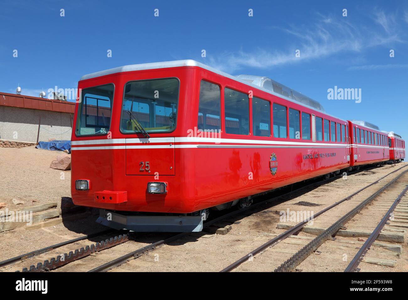 geography / travel, USA, Colorado, Colorado Springs, Cog Railway, Pikes Peak (14110 ft), Additional-Rights-Clearance-Info-Not-Available Stock Photo