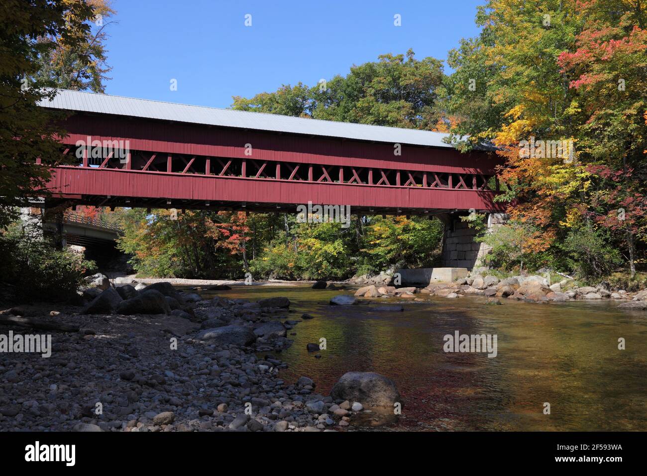 geography / travel, USA, New Hampshire, Conway, Swift River Covered Bridge 1869, White Mountain, Additional-Rights-Clearance-Info-Not-Available Stock Photo
