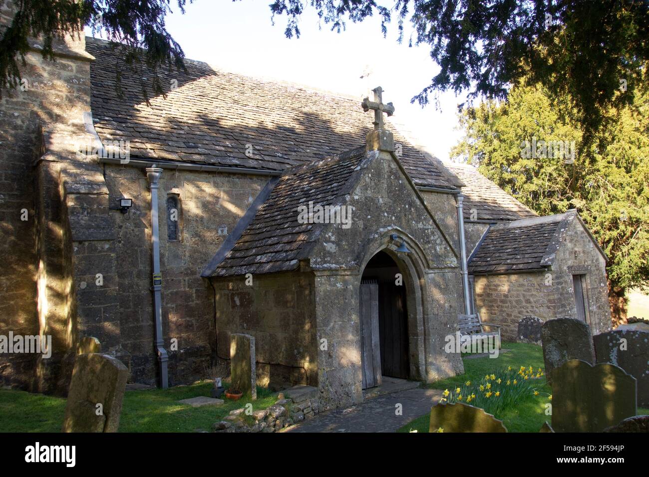 An old English church in the English Countryside on a sunny Springtime day Stock Photo