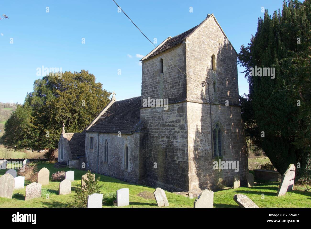 An old English church in the English Countryside on a sunny Springtime day Stock Photo